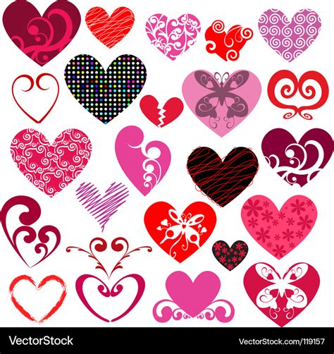 heart designs royalty  vector image vectorstock