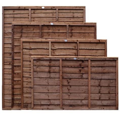 weatherwell lap wooden fence panels ft ft ft ft horizontal dip treated ft  ft