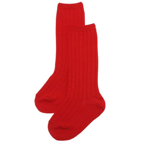 knee high red ribbed socks  boys  girls spanish socks cachet kids