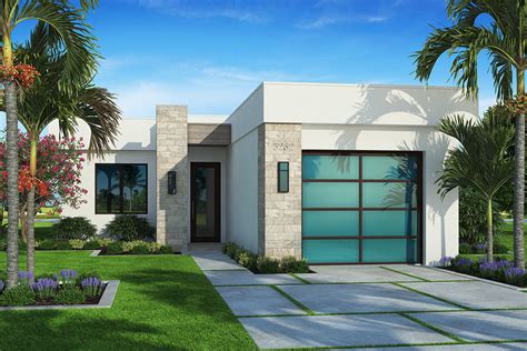 plan   modern single story house  aerated concrete   garage