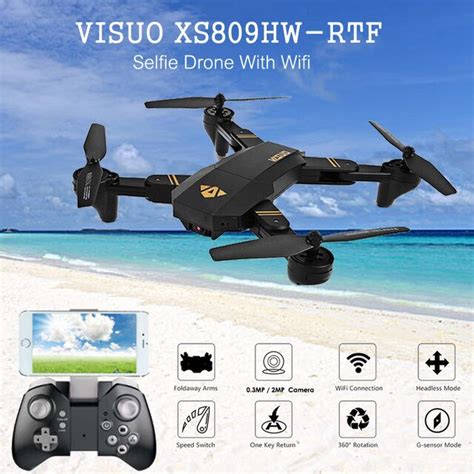 buy  hot visuo xshw hd camera altitude hold foldable arm rc drone outdoor