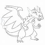 Coloring Charizard Mega Pokemon Pages Print sketch template