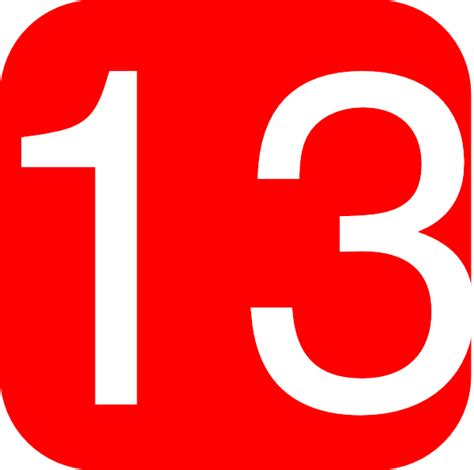 red rounded square with number 13 clip art at vector clip art online royalty free
