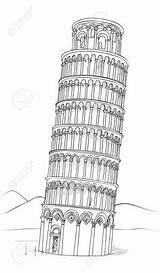 Tower Pisa Leaning Drawing Italy Sketch Tuscany Pizza Stock Illustration Building Google Search Drawn Hand Coloring Vector Illustrations Dibujo Pages sketch template