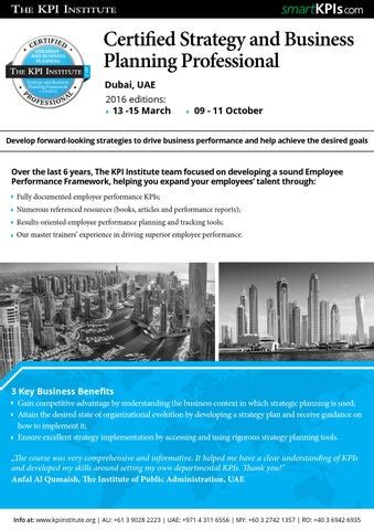 dubai certified strategy  business planning professional    kpi institute issuu