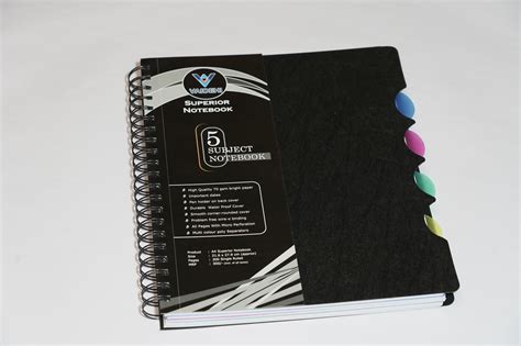 black spiral  subject notebook  size  single ruled pages