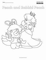 Coloring Peach Rabbid Rabbids Pages Nintendo Super Raving Fun Template sketch template