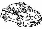 Taxi Colorear sketch template