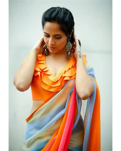 Anasuya Bharadwaj New Hot Saree Photoshoot Latest Indian