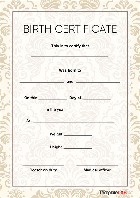 printable blank puppy birth certificate printable world holiday