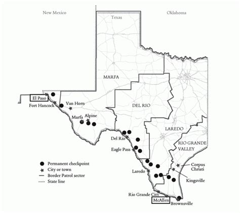 border patrol checkpoints maps  texas