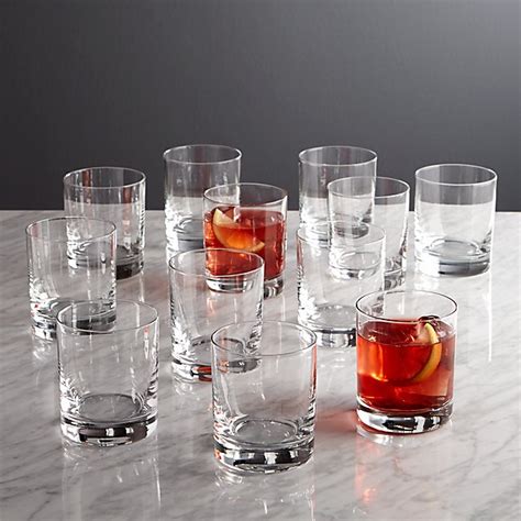 peak double old fashioned glasses set of 12 crate and barrel