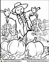 Coloring Patch Pages Pumpkin Scarecrow Harvest Halloween Color Worksheet Village Time Thanksgiving Getcolorings sketch template