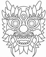 Mascara Chino Dragón Dragones Todomanualidades Molde Plantilla Chinos Chinas Dragons sketch template
