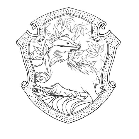 hufflepuff crest printable coloring pages