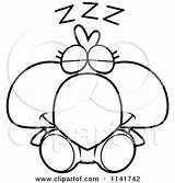 Sleeping Bird Cartoon Chick Clipart Thoman Cory Outlined Coloring Vector 2021 sketch template