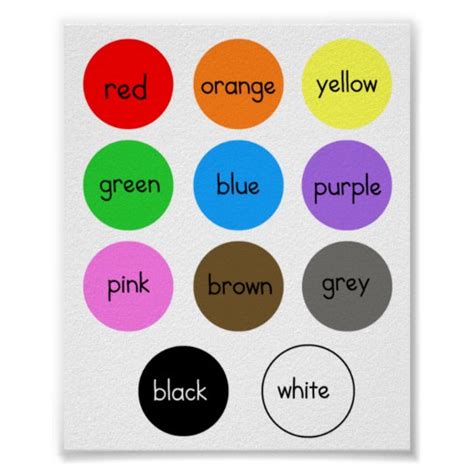 learning colors poster zazzlecom learning colors learning poster