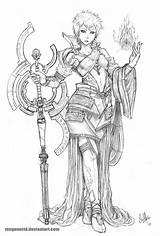 Mage Elemental Meganerid Mana Female Deviantart Warrior Lineart Fate Choose Board Sketch sketch template