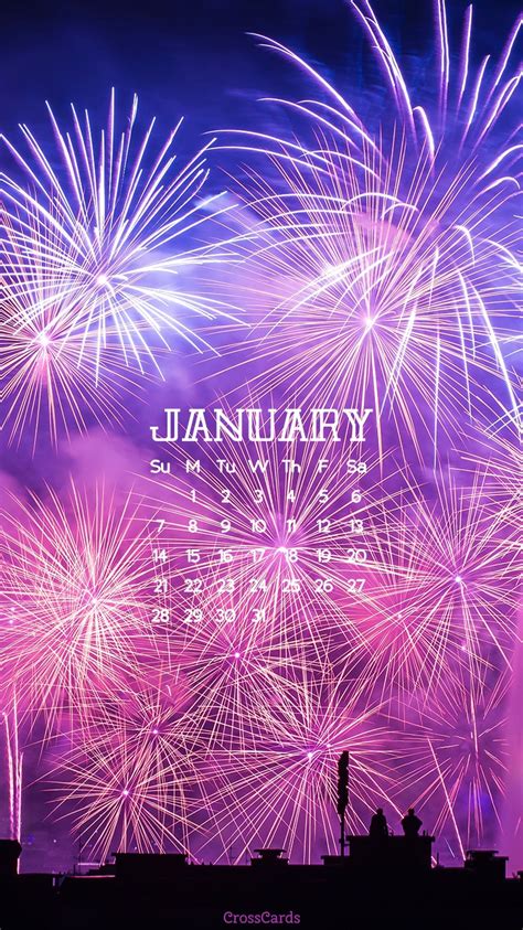 january  fireworks desktop calendar  january wallpaper