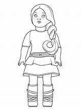 Coloring Doll American Girl Pages Saige Printable Supercoloring Via sketch template