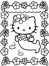 Coloring Pages Kitty Hello Beautiful Kids Printable Sheets Color Cute Print Sheet Colour Fun Pretty Girls Colouring Mermaid Girl Drawings sketch template