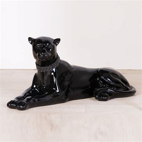 design figurine panther black luxury statue sculpture wild cat