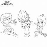 Pj Masks Coloring Pages Mask Printable Romeo Luna Girl Print Villains Kids Ninja Night Party Color Colouring Template Scribblefun Show sketch template