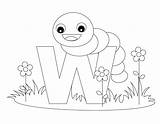 Coloring Letter Pages Alphabet Kids Animal Printable Letters Worm Worksheets Print Animals Worksheet Preschool Color Educational Sheets Abc Toddlers Handwriting sketch template