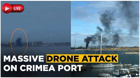 russia ukraine war  drone attack  crimea port russia  ships  ukrainian grain
