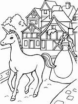 Barbie Coloring Horse Pages Has Unicorn sketch template