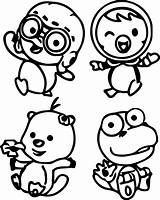 Pororo Loopy Crong Petty Wecoloringpage Beaver sketch template