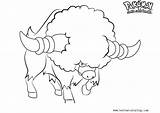 Pokemon Bouffalant Coloring Pages Printable Kids sketch template