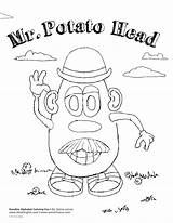 Potato Coloring Head Mr Pages Senses Kids Printable Color Template Five sketch template