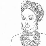 Coloring Negras Africaine Africanas Dessins Femmes Patrones Africain Africains Afro Africaines Peinture Crayon sketch template