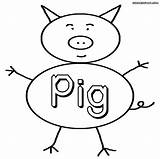 Pig Coloring Funny sketch template