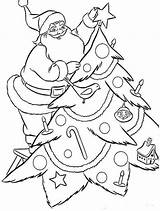 Christmas Tree Coloring Santa Pages Printable Decorating Print Color Pdf Sketch Near  Book sketch template