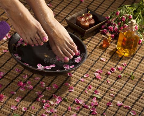 foot spa treatment stock image image  cosmetics bowl
