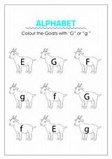Letter Worksheet Identification Goats Capital Color Small Worksheets Schoolmykids Preschool English sketch template