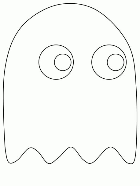pacman ghost coloring page  party decorations  theme pacman ghost