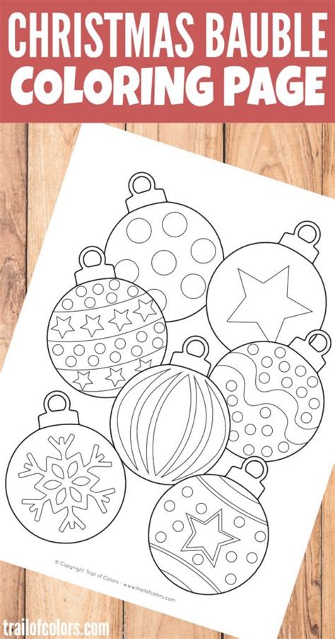 christmas bauble coloring page  kids trail  colors