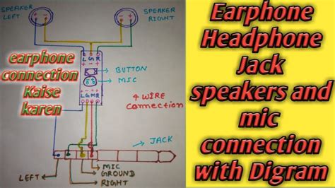 earphone headphone earphone speaker jack  mic connection earphone connection  digram