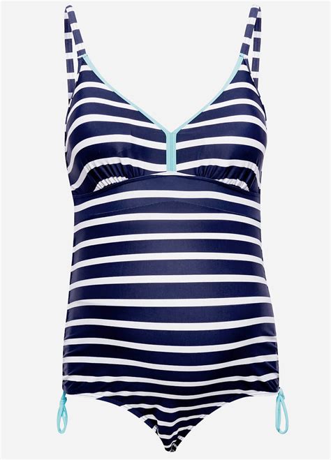 Striped One Piece Maternity Swimsuit By Esprit