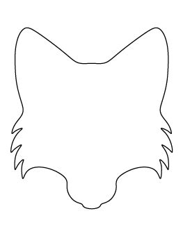 fox face pattern face outline outline drawings templates printable