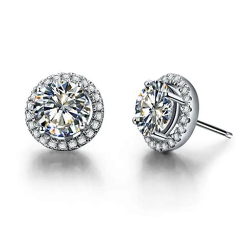 ctpiece test real gold earrings moissanite diamond earrings stud female women stud earrings