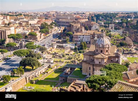 rome   aerial view   roman forum stock photo alamy