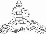 Lighthouse Coloring Pages Drawing Outline Printable Clipart Simple Lighthouses Drawings House Kids Cape Color Line Draw Light Pencil Hatteras Sea sketch template