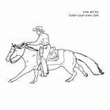 Horse Coloring Western Pages Reining Color Line Print Printable Back Getcolorings Index Own sketch template