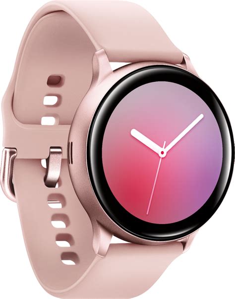 samsung geek squad certified refurbished galaxy  active smartwatch mm aluminum pink gold
