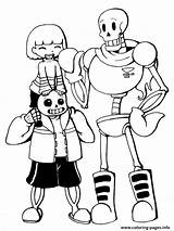 Undertale Coloring Sans Pages Papyrus Frisk Printable Color Print Trio Cute Printables раскраски Online Kids Chara Book Three Books Template sketch template
