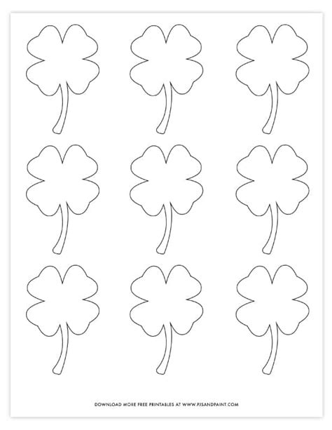 leaf clover template  printable shamrock template